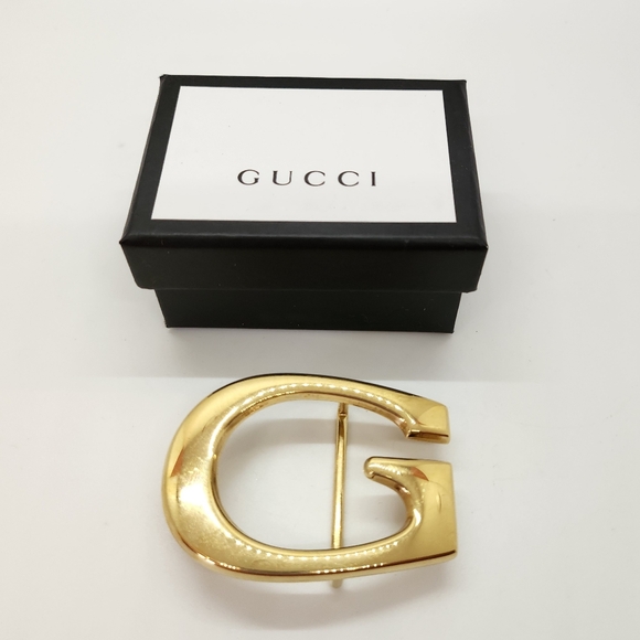 GUCCI Gold G Buckle Belt With Box - Picture 1 of 7